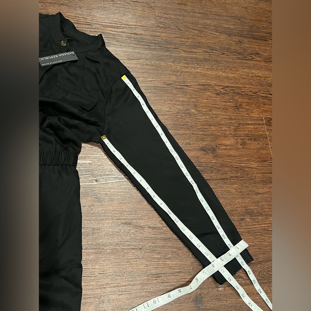 Banana Republic Womens Jumpsuit Tencel Flightless Utility Black Button Size 12 - Picture 13 of 16
